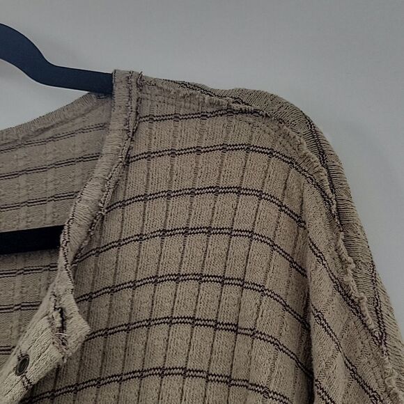 BKE Green Brown Eyelet Detail Long sleeve Top size Small - Picture 4 of 6